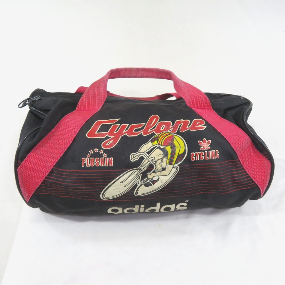 Adidas Cyclone Flushin Cycling 948 Roll Bag Black Red White 16x9x9 Vintage Rare!
